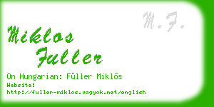 miklos fuller business card